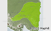Physical 3D Map of Kab. Lampung Tengah, semi-desaturated