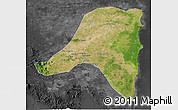 Satellite 3D Map of Kab. Lampung Tengah, darken, desaturated