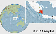 Savanna Style Location Map of Kab. Lampung Tengah, highlighted country, highlighted parent region, hill shading