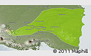 Physical Panoramic Map of Kab. Lampung Tengah, semi-desaturated