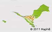 Physical 3D Map of Kab. Lampung Utara, cropped outside