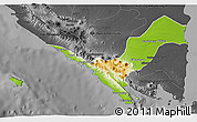 Physical 3D Map of Kab. Lampung Utara, darken, desaturated