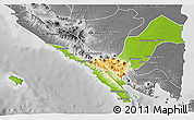 Physical 3D Map of Kab. Lampung Utara, desaturated