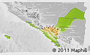 Physical 3D Map of Kab. Lampung Utara, lighten, desaturated