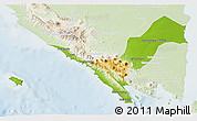 Physical 3D Map of Kab. Lampung Utara, lighten