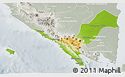 Physical 3D Map of Kab. Lampung Utara, lighten, semi-desaturated