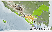 Physical 3D Map of Kab. Lampung Utara, semi-desaturated