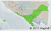 Political 3D Map of Kab. Lampung Utara, lighten, semi-desaturated