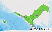 Political 3D Map of Kab. Lampung Utara, single color outside