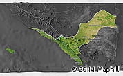 Satellite 3D Map of Kab. Lampung Utara, darken, desaturated