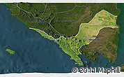 Satellite 3D Map of Kab. Lampung Utara, darken