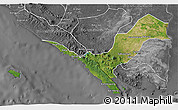 Satellite 3D Map of Kab. Lampung Utara, desaturated