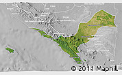 Satellite 3D Map of Kab. Lampung Utara, lighten, desaturated