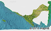 Satellite 3D Map of Kab. Lampung Utara, single color outside