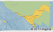 Savanna Style 3D Map of Kab. Lampung Utara, single color outside