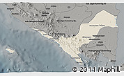 Shaded Relief 3D Map of Kab. Lampung Utara, darken, semi-desaturated