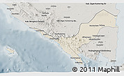 Shaded Relief 3D Map of Kab. Lampung Utara, semi-desaturated
