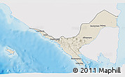 Shaded Relief 3D Map of Kab. Lampung Utara, single color outside