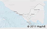 Silver Style 3D Map of Kab. Lampung Utara, single color outside
