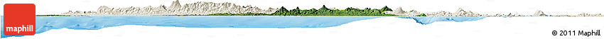 Satellite Horizon Map of Kab. Lampung Utara, shaded relief outside