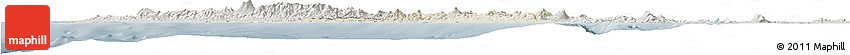 Shaded Relief Horizon Map of Kab. Lampung Utara, semi-desaturated