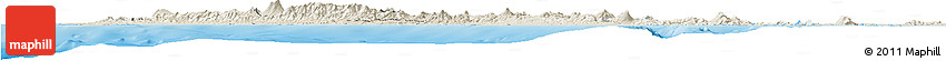 Shaded Relief Horizon Map of Kab. Lampung Utara