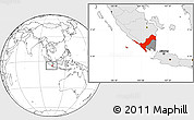 Blank Location Map of Kab. Lampung Utara, highlighted country, highlighted parent region