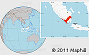 Gray Location Map of Kab. Lampung Utara, highlighted country