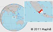 Gray Location Map of Kab. Lampung Utara, highlighted parent region