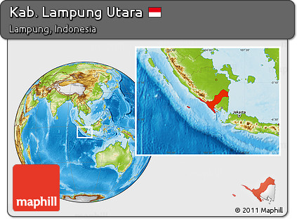 Physical Location Map of Kab. Lampung Utara