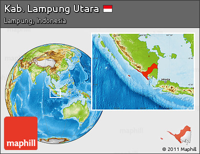 Physical Location Map of Kab. Lampung Utara