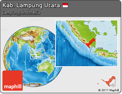 Physical Location Map of Kab. Lampung Utara