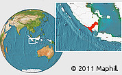 Satellite Location Map of Kab. Lampung Utara, highlighted country