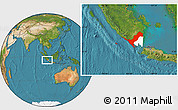 Satellite Location Map of Kab. Lampung Utara, highlighted parent region
