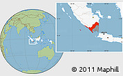 Savanna Style Location Map of Kab. Lampung Utara, highlighted country, highlighted parent region