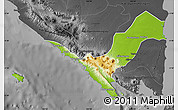 Physical Map of Kab. Lampung Utara, darken, desaturated