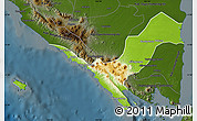 Physical Map of Kab. Lampung Utara, darken