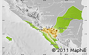Physical Map of Kab. Lampung Utara, lighten, desaturated