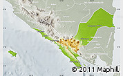 Physical Map of Kab. Lampung Utara, lighten, semi-desaturated