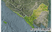 Satellite Map of Kab. Lampung Utara, semi-desaturated