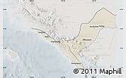 Shaded Relief Map of Kab. Lampung Utara, lighten, semi-desaturated