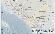 Shaded Relief Map of Kab. Lampung Utara, semi-desaturated