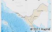 Shaded Relief Map of Kab. Lampung Utara, single color outside
