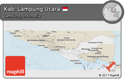 Classic Style Panoramic Map of Kab. Lampung Utara