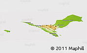 Physical Panoramic Map of Kab. Lampung Utara, cropped outside
