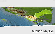 Physical Panoramic Map of Kab. Lampung Utara, darken