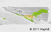 Physical Panoramic Map of Kab. Lampung Utara, lighten, desaturated
