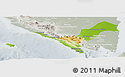 Physical Panoramic Map of Kab. Lampung Utara, lighten, semi-desaturated