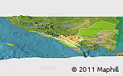 Physical Panoramic Map of Kab. Lampung Utara, satellite outside