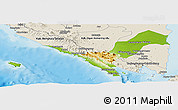 Physical Panoramic Map of Kab. Lampung Utara, shaded relief outside